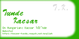 tunde kacsar business card